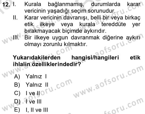Küçük İşletme Yönetimi Dersi 2024 - 2025 Yılı (Vize) Ara Sınav Soruları 12. Soru