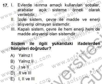 Genel Kimya 1 Dersi 2012 - 2013 Yılı (Vize) Ara Sınavı 17. Soru