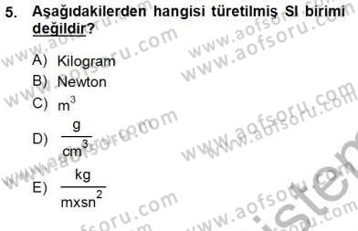 Genel Kimya 1 Dersi 2012 - 2013 Yılı (Vize) Ara Sınavı 5. Soru