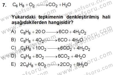 Genel Kimya 1 Dersi 2012 - 2013 Yılı (Vize) Ara Sınavı 7. Soru