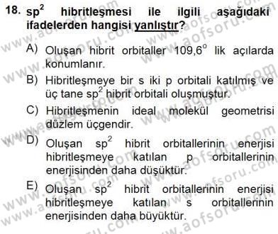 Genel Kimya 1 Dersi 2012 - 2013 Yılı (Final) Dönem Sonu Sınavı 18. Soru