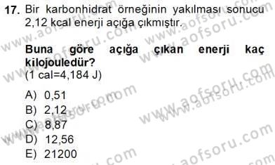 Genel Kimya 1 Dersi 2014 - 2015 Yılı (Vize) Ara Sınavı 17. Soru