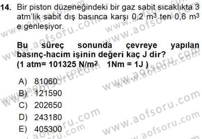 Genel Kimya 1 Dersi 2015 - 2016 Yılı (Vize) Ara Sınavı 14. Soru