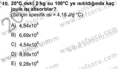 Genel Kimya 2 Dersi 2012 - 2013 Yılı (Vize) Ara Sınav Soruları 10. Soru