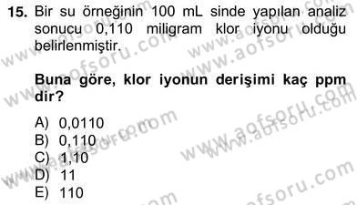 Genel Kimya 2 Dersi 2012 - 2013 Yılı (Vize) Ara Sınav Soruları 15. Soru