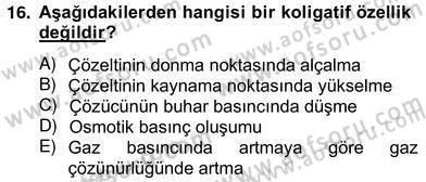 Genel Kimya 2 Dersi 2012 - 2013 Yılı (Vize) Ara Sınavı 16. Soru