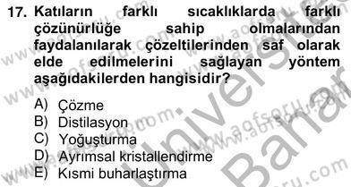 Genel Kimya 2 Dersi 2012 - 2013 Yılı (Vize) Ara Sınav Soruları 17. Soru