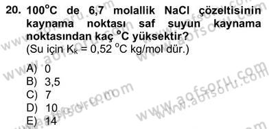 Genel Kimya 2 Dersi 2012 - 2013 Yılı (Vize) Ara Sınav Soruları 20. Soru
