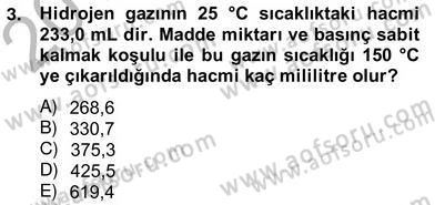 Genel Kimya 2 Dersi 2012 - 2013 Yılı (Vize) Ara Sınav Soruları 3. Soru
