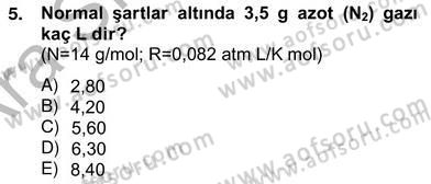 Genel Kimya 2 Dersi 2012 - 2013 Yılı (Vize) Ara Sınavı 5. Soru