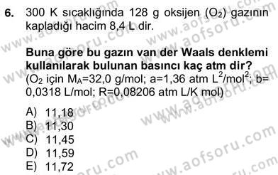 Genel Kimya 2 Dersi 2012 - 2013 Yılı (Vize) Ara Sınavı 6. Soru