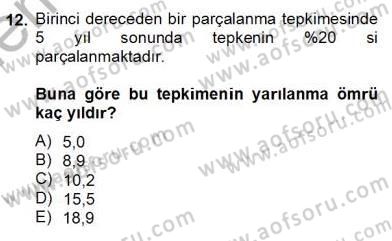 Genel Kimya 2 Dersi 2012 - 2013 Yılı (Final) Dönem Sonu Sınav Soruları 12. Soru