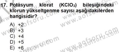 Genel Kimya 2 Dersi 2012 - 2013 Yılı (Final) Dönem Sonu Sınav Soruları 17. Soru