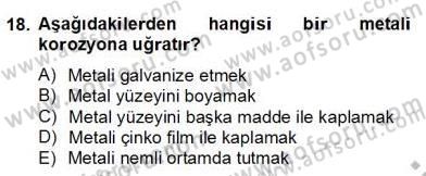 Genel Kimya 2 Dersi 2012 - 2013 Yılı (Final) Dönem Sonu Sınav Soruları 18. Soru