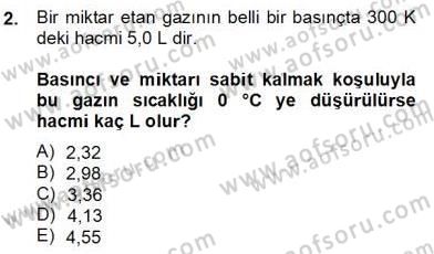 Genel Kimya 2 Dersi 2012 - 2013 Yılı (Final) Dönem Sonu Sınav Soruları 2. Soru