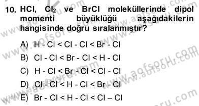 Genel Kimya 2 Dersi 2013 - 2014 Yılı (Vize) Ara Sınav Soruları 10. Soru