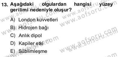Genel Kimya 2 Dersi 2013 - 2014 Yılı (Vize) Ara Sınav Soruları 13. Soru