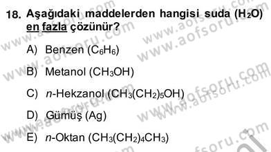 Genel Kimya 2 Dersi 2013 - 2014 Yılı (Vize) Ara Sınav Soruları 18. Soru