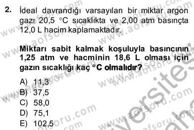 Genel Kimya 2 Dersi 2013 - 2014 Yılı (Vize) Ara Sınav Soruları 2. Soru