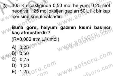 Genel Kimya 2 Dersi 2013 - 2014 Yılı (Vize) Ara Sınav Soruları 3. Soru