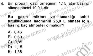 Genel Kimya 2 Dersi 2013 - 2014 Yılı (Vize) Ara Sınav Soruları 4. Soru