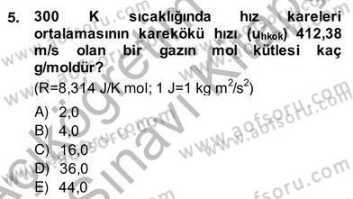 Genel Kimya 2 Dersi 2013 - 2014 Yılı (Vize) Ara Sınav Soruları 5. Soru