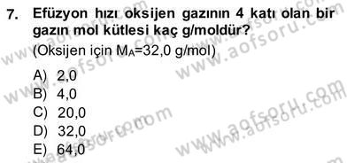 Genel Kimya 2 Dersi 2013 - 2014 Yılı (Vize) Ara Sınav Soruları 7. Soru