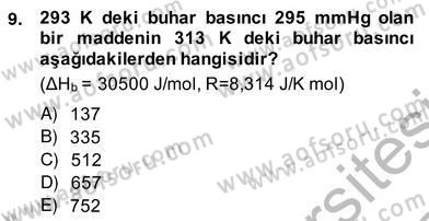 Genel Kimya 2 Dersi 2013 - 2014 Yılı (Vize) Ara Sınav Soruları 9. Soru