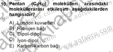 Genel Kimya 2 Dersi 2014 - 2015 Yılı (Vize) Ara Sınav Soruları 10. Soru