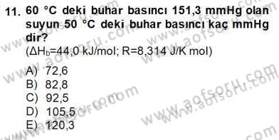 Genel Kimya 2 Dersi 2014 - 2015 Yılı (Vize) Ara Sınav Soruları 11. Soru