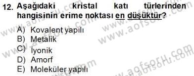 Genel Kimya 2 Dersi 2014 - 2015 Yılı (Vize) Ara Sınav Soruları 12. Soru
