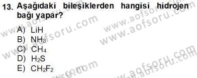 Genel Kimya 2 Dersi 2014 - 2015 Yılı (Vize) Ara Sınav Soruları 13. Soru