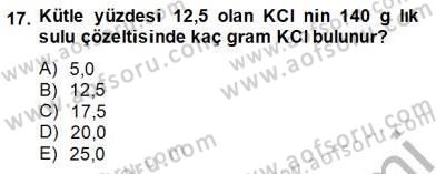 Genel Kimya 2 Dersi 2014 - 2015 Yılı (Vize) Ara Sınav Soruları 17. Soru