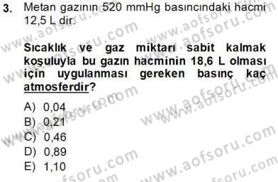 Genel Kimya 2 Dersi 2014 - 2015 Yılı (Vize) Ara Sınav Soruları 3. Soru