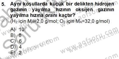 Genel Kimya 2 Dersi 2014 - 2015 Yılı (Vize) Ara Sınav Soruları 5. Soru