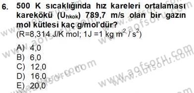 Genel Kimya 2 Dersi 2014 - 2015 Yılı (Vize) Ara Sınav Soruları 6. Soru