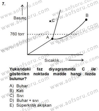 Genel Kimya 2 Dersi 2014 - 2015 Yılı (Vize) Ara Sınav Soruları 7. Soru