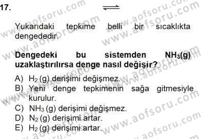 Genel Kimya 2 Dersi 2014 - 2015 Yılı (Final) Dönem Sonu Sınav Soruları 17. Soru