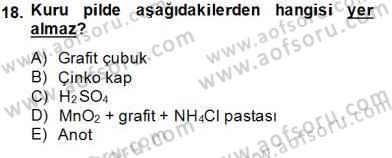Genel Kimya 2 Dersi 2014 - 2015 Yılı (Final) Dönem Sonu Sınav Soruları 18. Soru