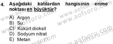 Genel Kimya 2 Dersi 2014 - 2015 Yılı (Final) Dönem Sonu Sınav Soruları 4. Soru