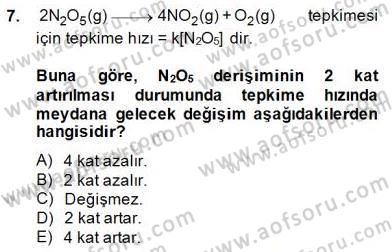 Genel Kimya 2 Dersi 2014 - 2015 Yılı (Final) Dönem Sonu Sınav Soruları 7. Soru