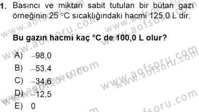Genel Kimya 2 Dersi 2015 - 2016 Yılı (Vize) Ara Sınav Soruları 1. Soru