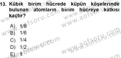 Genel Kimya 2 Dersi 2015 - 2016 Yılı (Vize) Ara Sınav Soruları 13. Soru
