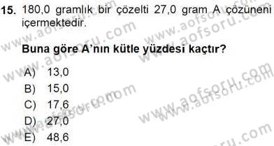 Genel Kimya 2 Dersi 2015 - 2016 Yılı (Vize) Ara Sınav Soruları 15. Soru