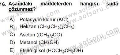 Genel Kimya 2 Dersi 2015 - 2016 Yılı (Vize) Ara Sınav Soruları 16. Soru