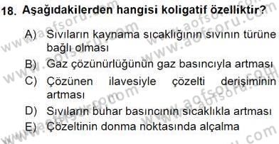 Genel Kimya 2 Dersi 2015 - 2016 Yılı (Vize) Ara Sınav Soruları 18. Soru