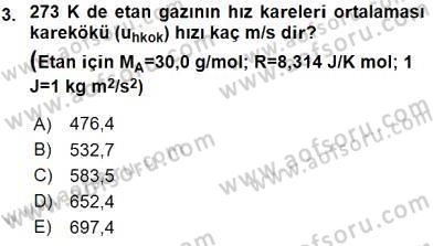 Genel Kimya 2 Dersi 2015 - 2016 Yılı (Vize) Ara Sınav Soruları 3. Soru