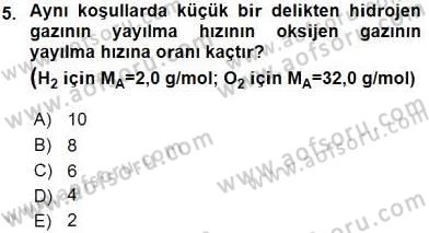 Genel Kimya 2 Dersi 2015 - 2016 Yılı (Vize) Ara Sınav Soruları 5. Soru