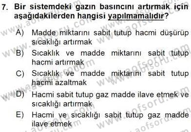 Genel Kimya 2 Dersi 2015 - 2016 Yılı (Vize) Ara Sınav Soruları 7. Soru