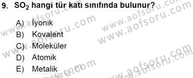 Genel Kimya 2 Dersi 2015 - 2016 Yılı (Vize) Ara Sınav Soruları 9. Soru